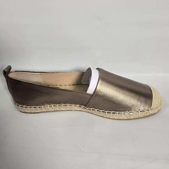 Lauren Ralph Lauren Cameryn Espadrille 9.5 Aged Gold Canvas LRL Flat NIB ($125) - Picture 3 of 14